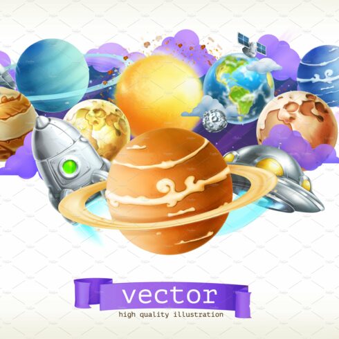 Universe vector illustration cover image.