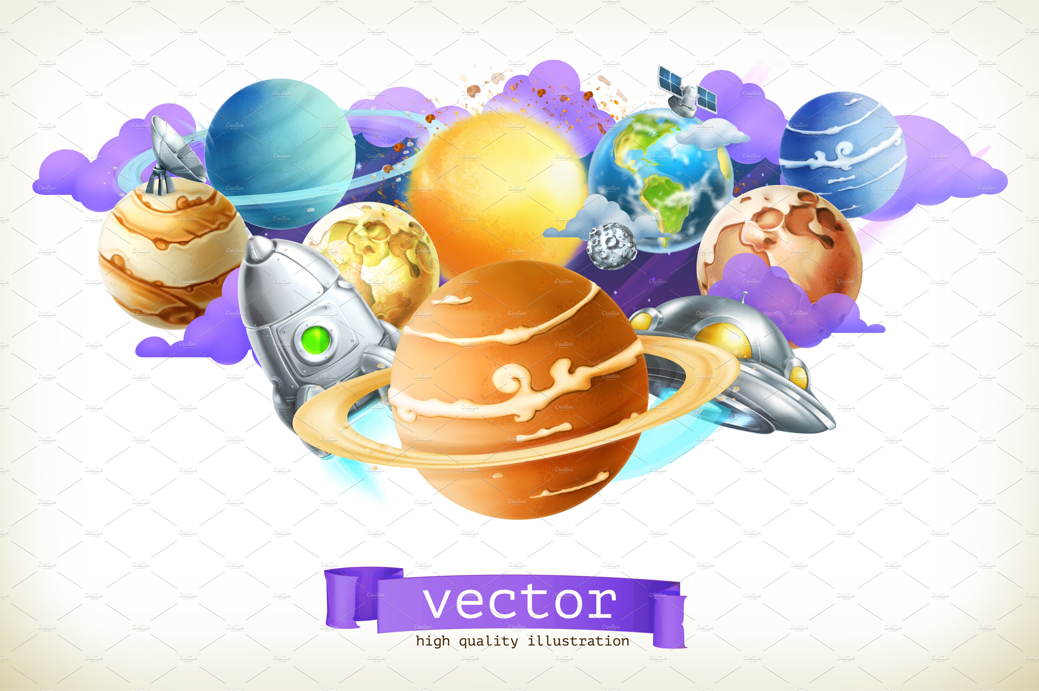 Universe vector illustration cover image.