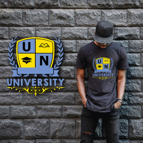 University Logo T-shirt Design cover image.