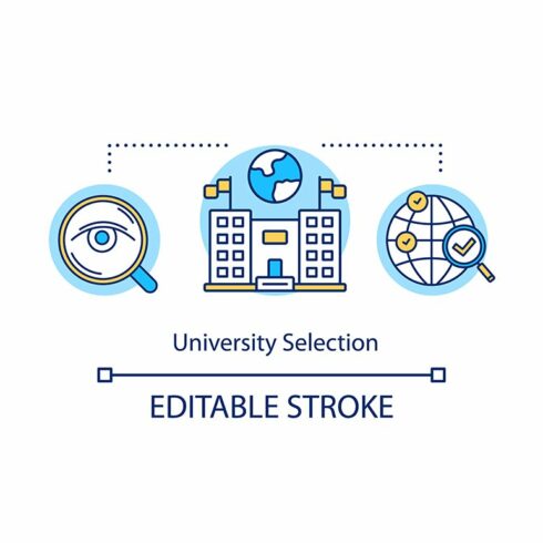 University selection concept icon cover image.