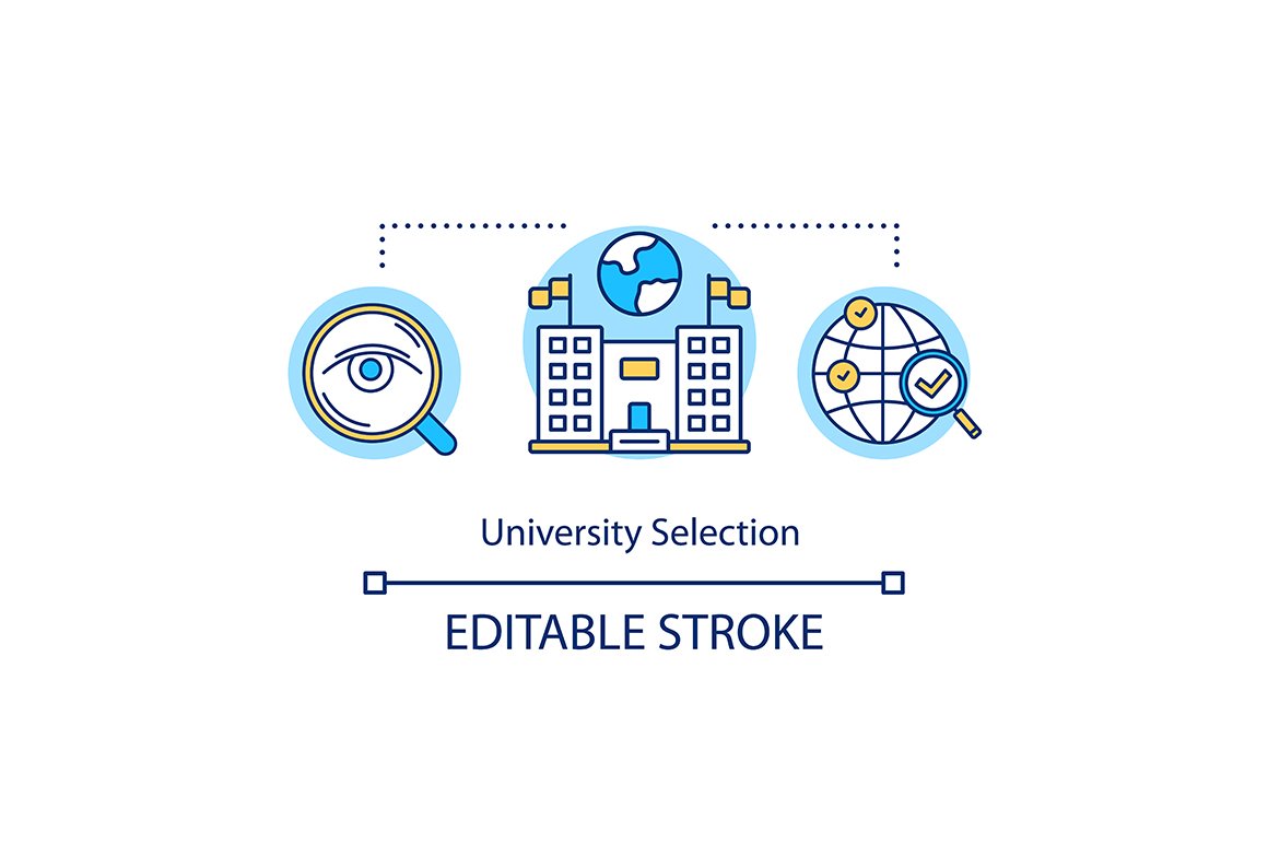 University selection concept icon cover image.