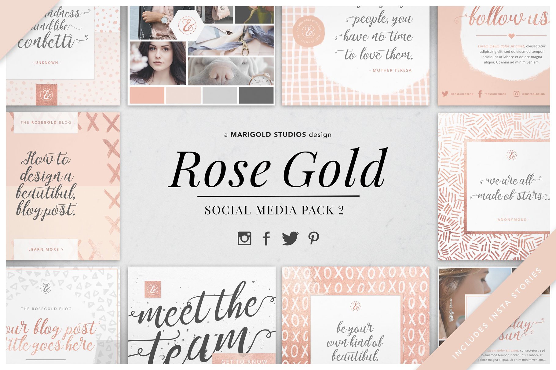 ROSE GOLD | Social Media Pack 2 preview image.