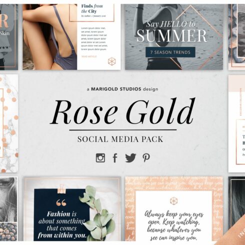 ROSE GOLD | Social Media Pack cover image.