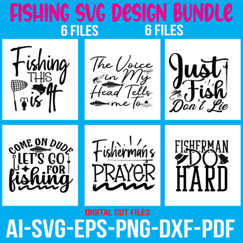Fishing SVG Design Bundle cover image.