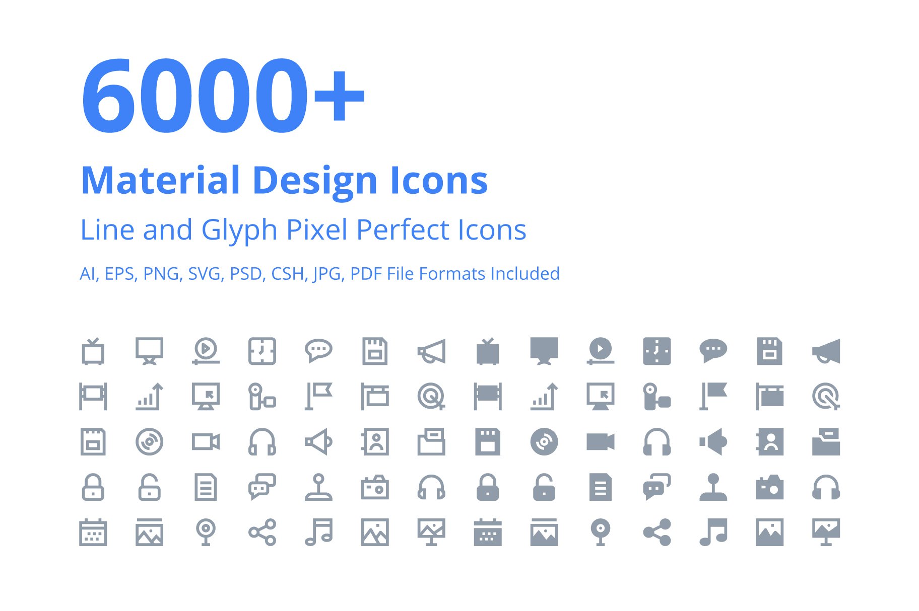 6000+ Material Design Icons preview image.