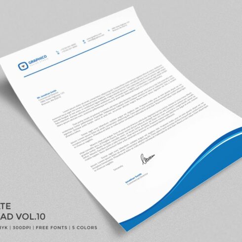 Corporate Letterhead 10 with MS Word cover image.