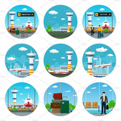 Set of Airport Icons cover image.