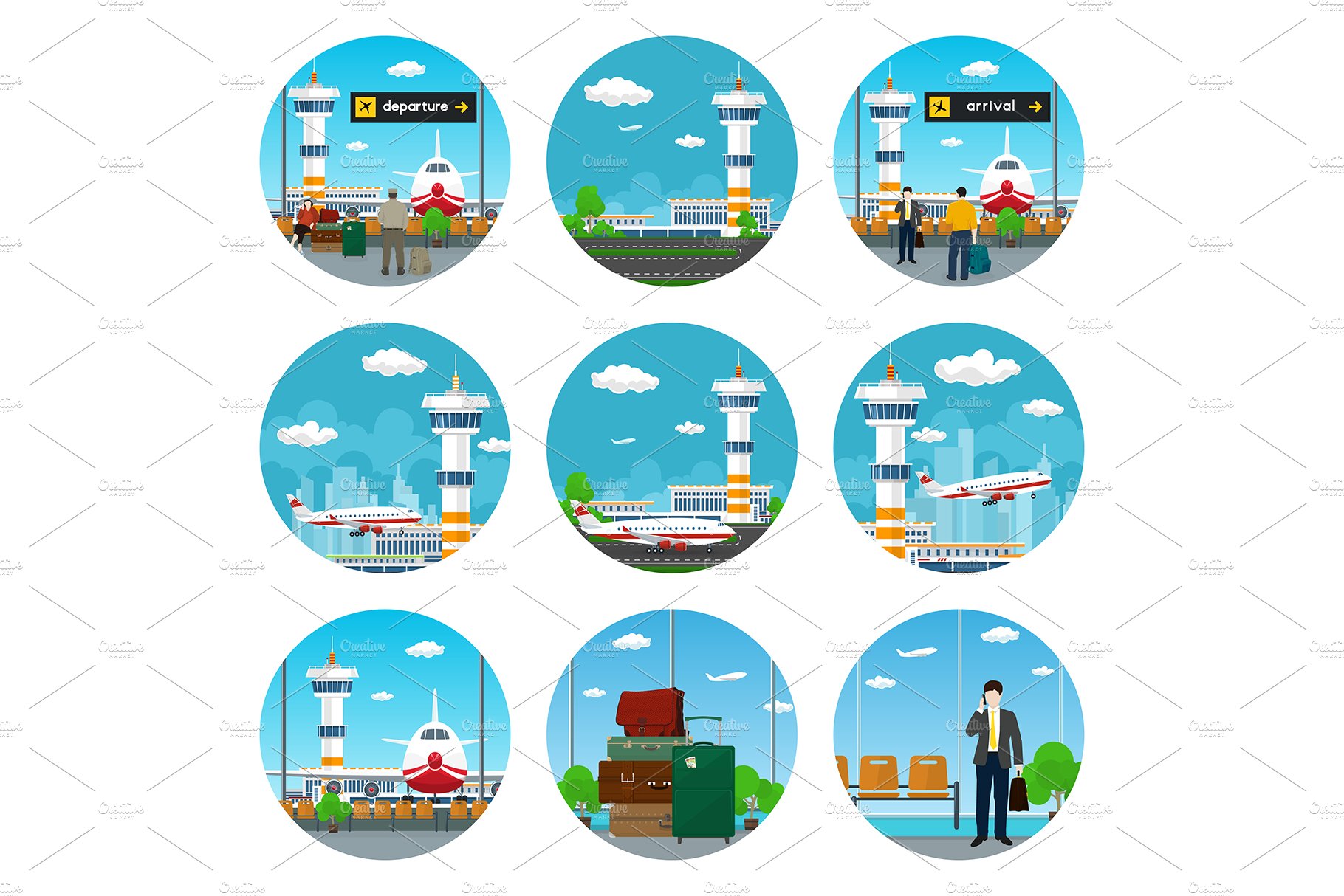 Set of Airport Icons cover image.