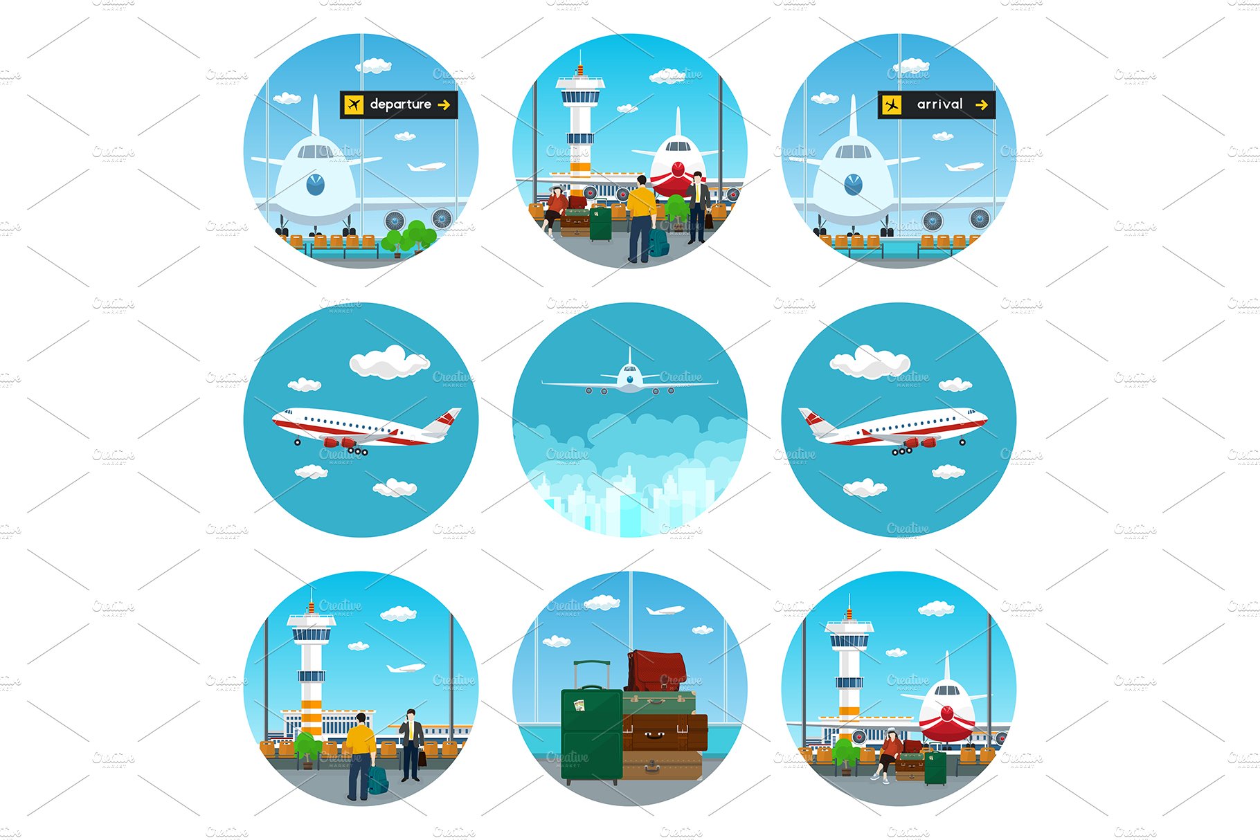 Set of Airport Icons cover image.