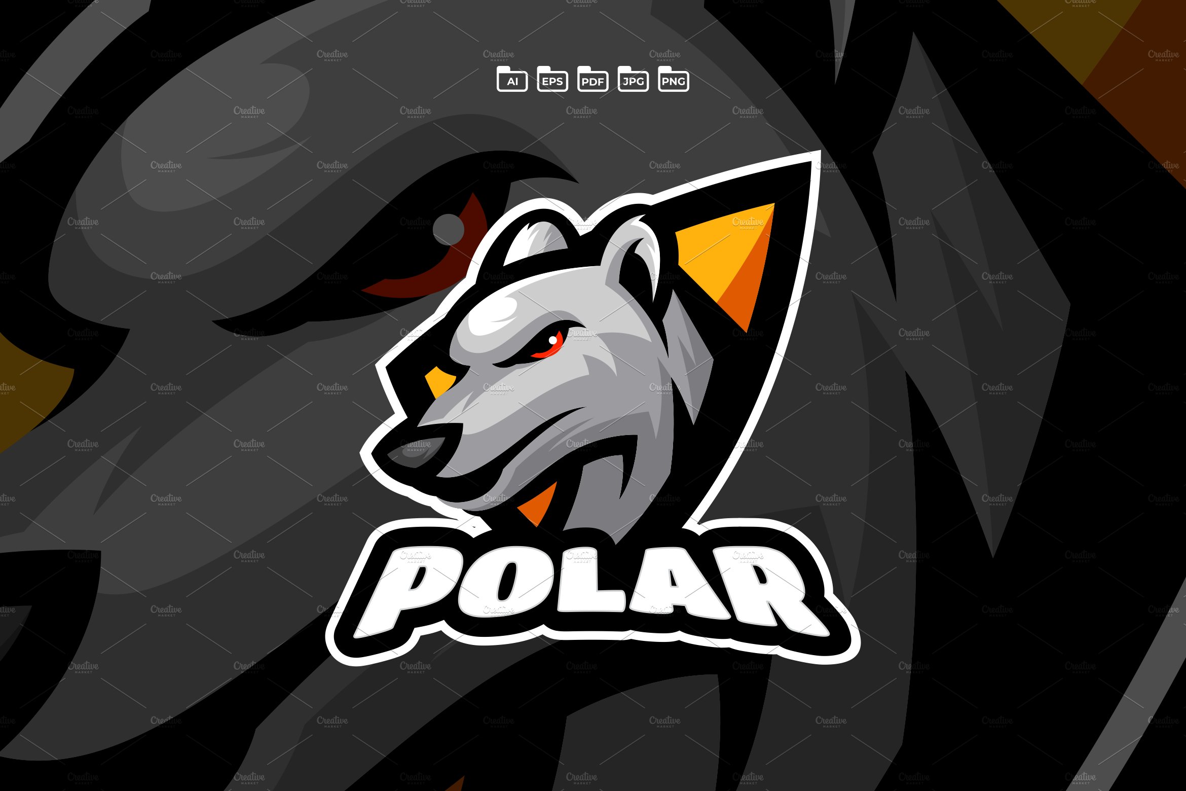 Polar Bear Logo Template preview image.