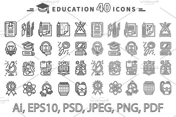 Set of Education Icons cover image.