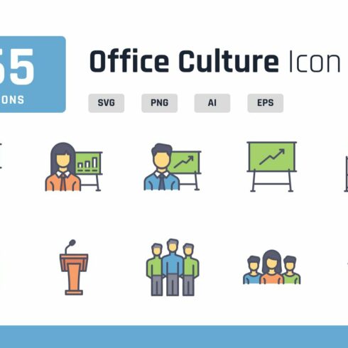 Office Culture Iconpack cover image.