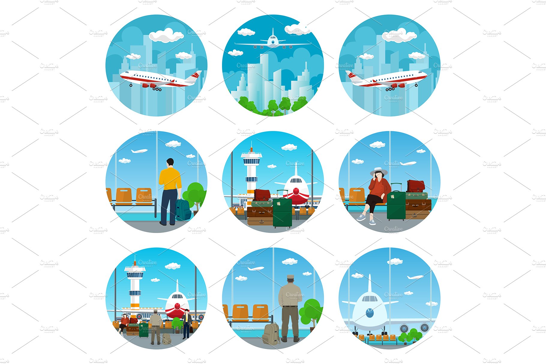 Set of Airport Icons cover image.