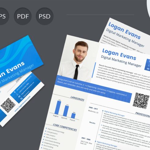Digital Marketing Resume Template cover image.