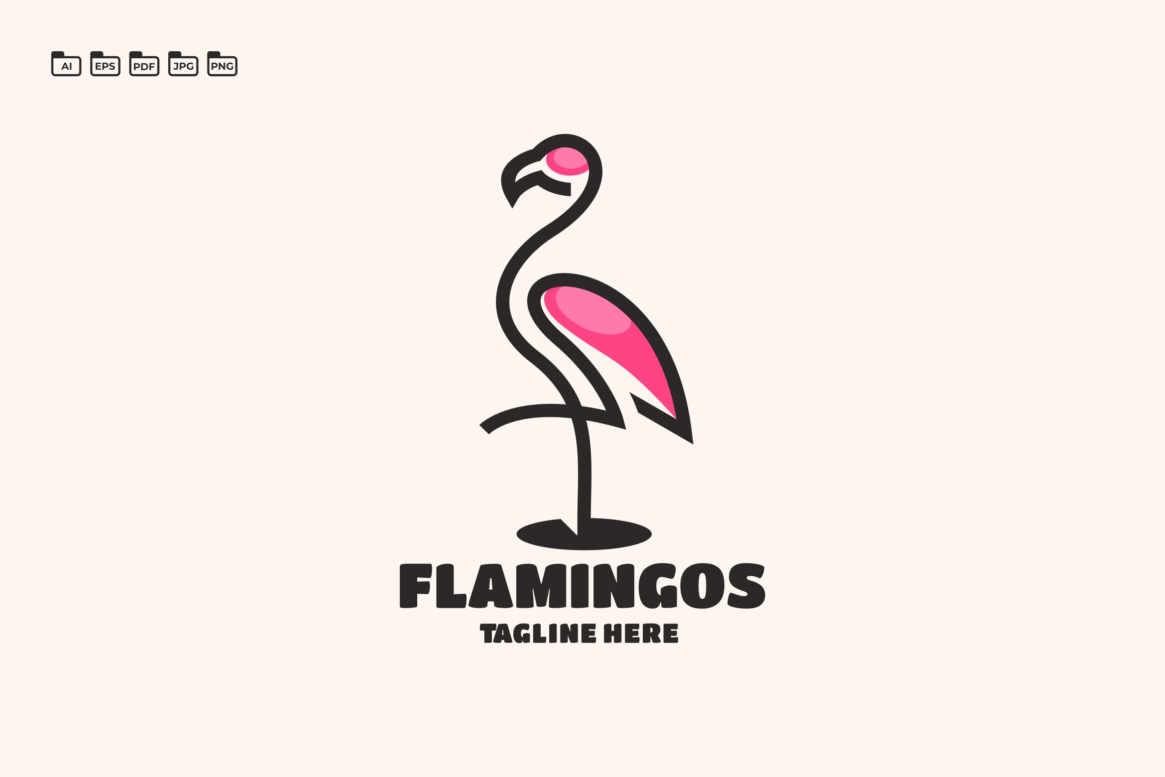 Flamingo Logo Template cover image.