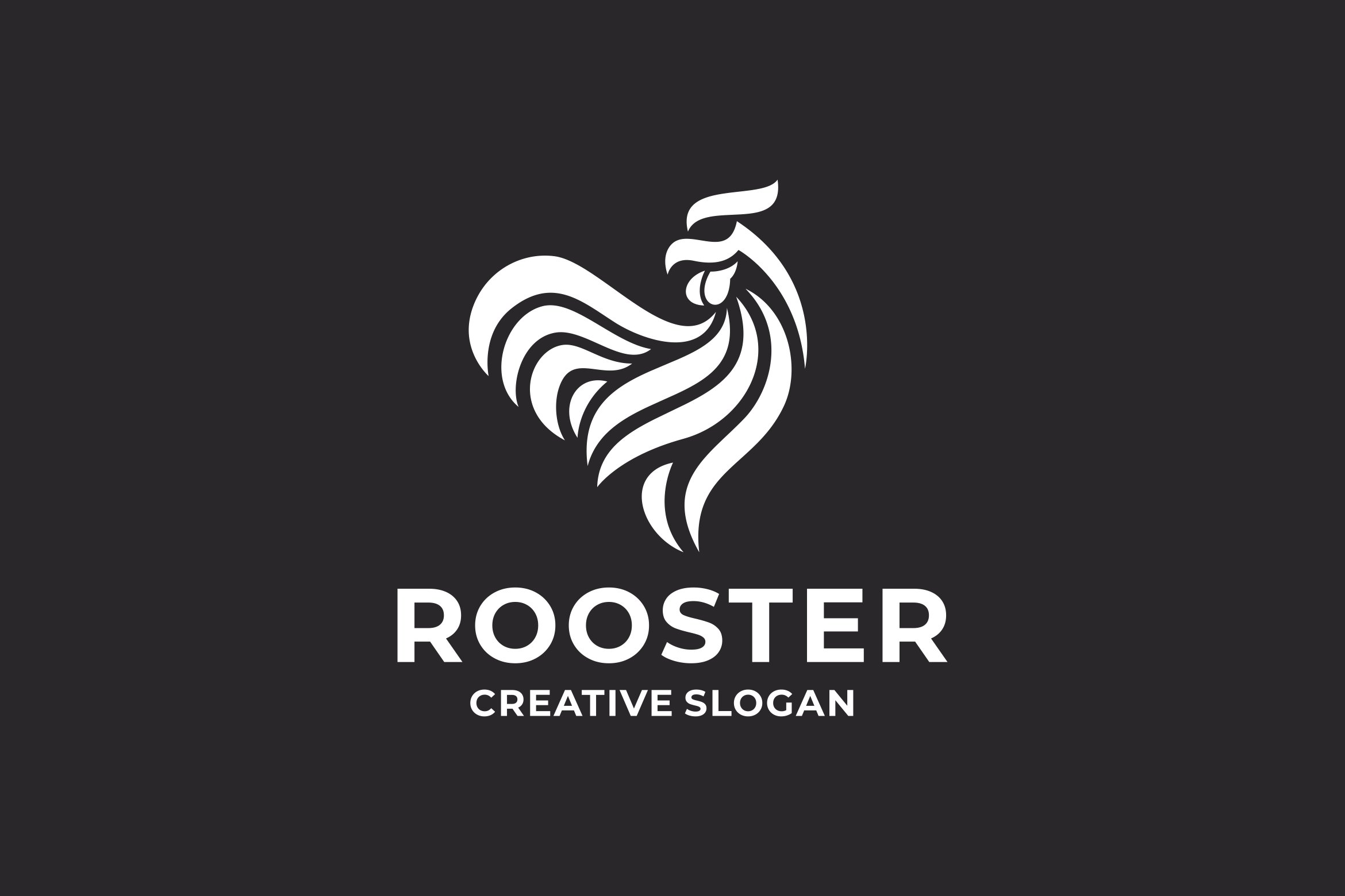 Rooster Hipster Logo Template preview image.