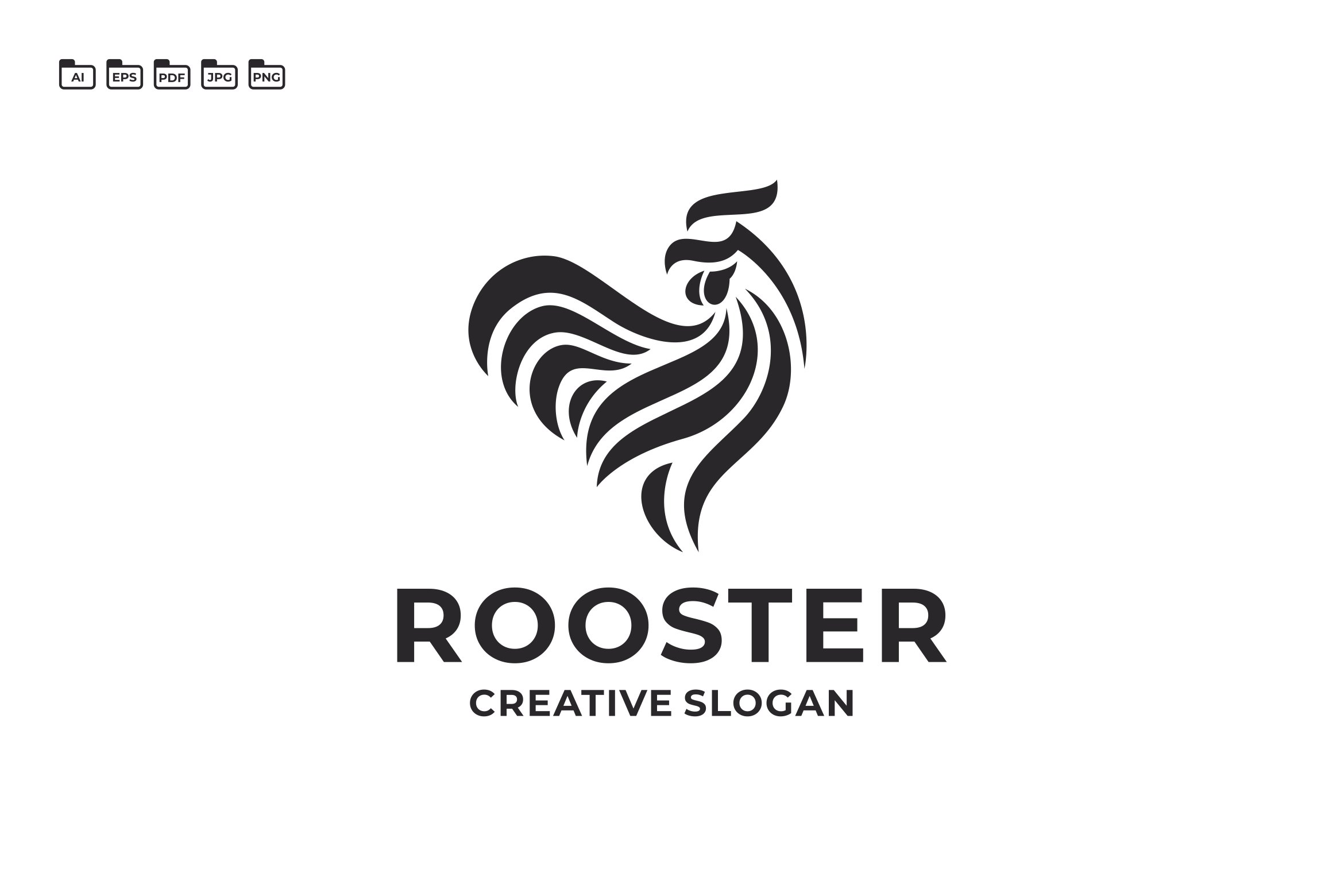 Rooster Hipster Logo Template cover image.