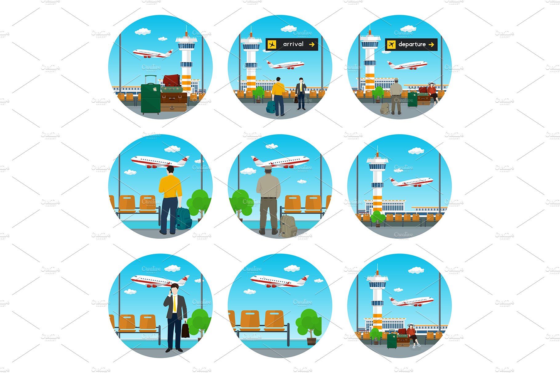 Set of Airport Icons cover image.