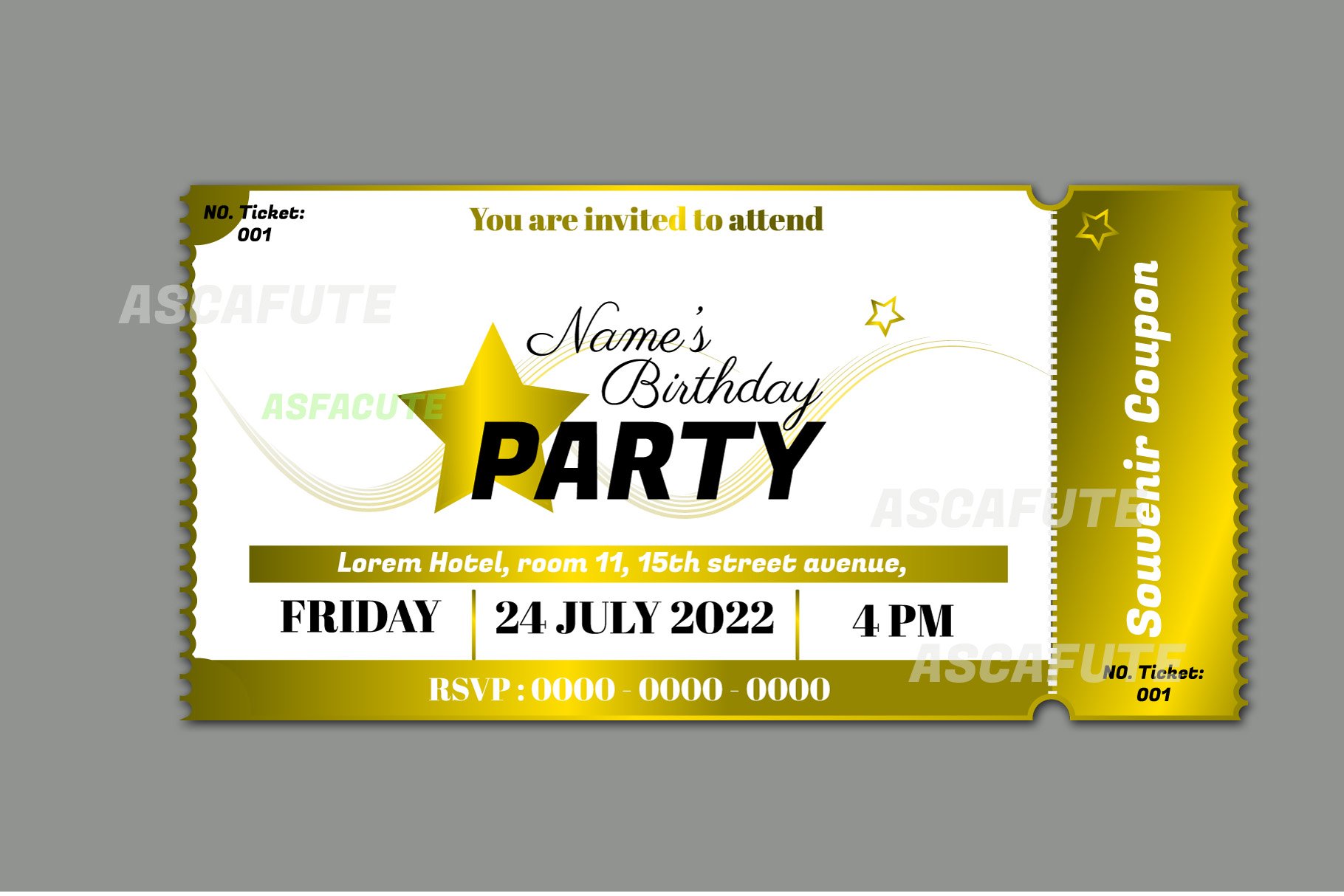 Birthday party invitation template cover image.