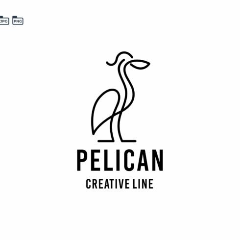 Pelican Simple Line Logo Template cover image.