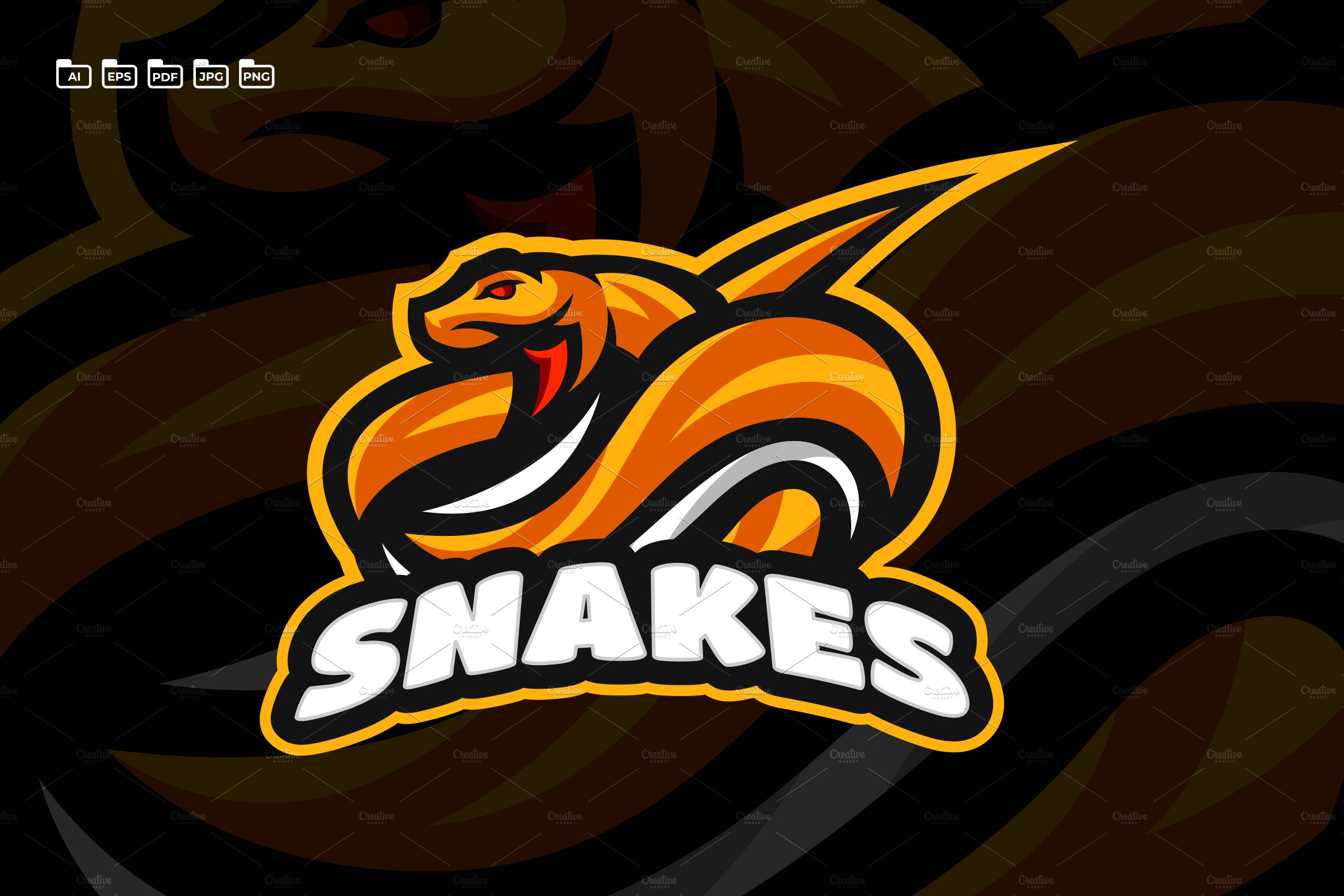 Snake Logo Template preview image.