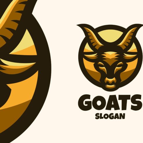 Golden Goat Logo Template cover image.