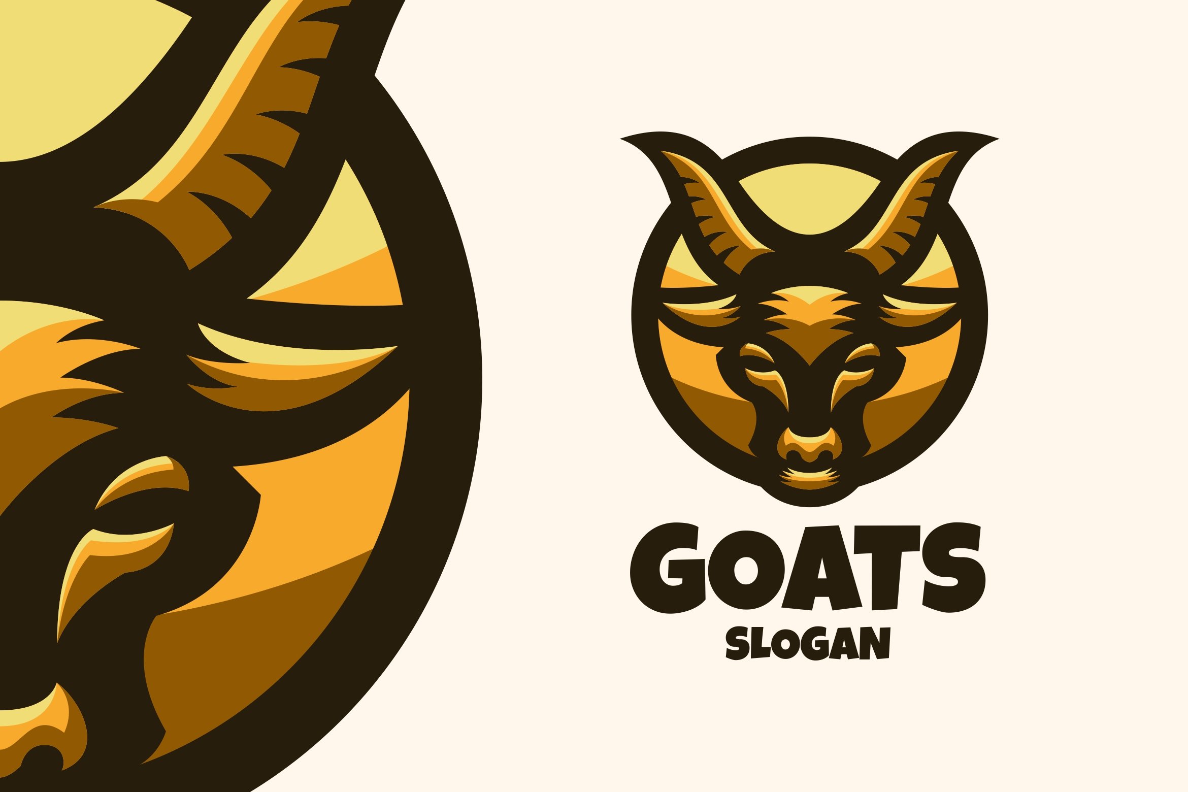 Golden Goat Logo Template cover image.