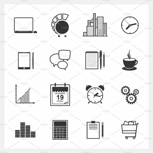 Icons set of web design objects cover image.