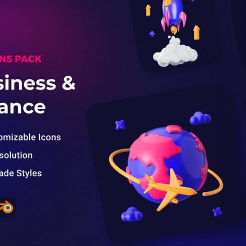 Business & Finance 3D Icons Pack cover image.