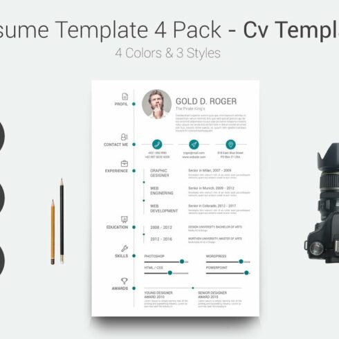 Resume/CV Template 4 Pack cover image.