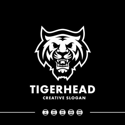 Awesome Tiger Head Silhouette Logo cover image.