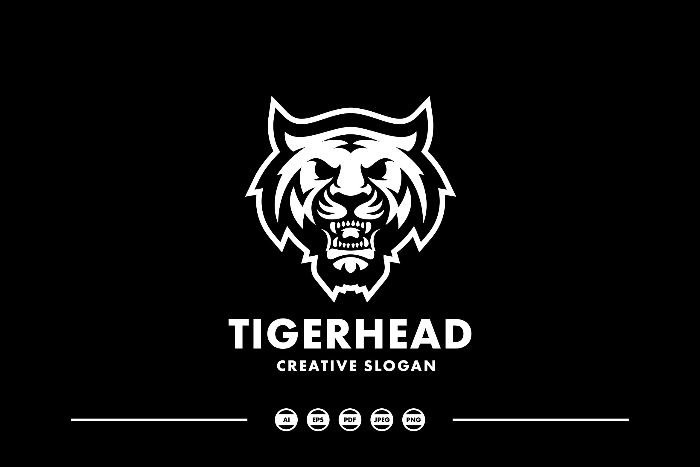 Awesome Tiger Head Silhouette Logo cover image.