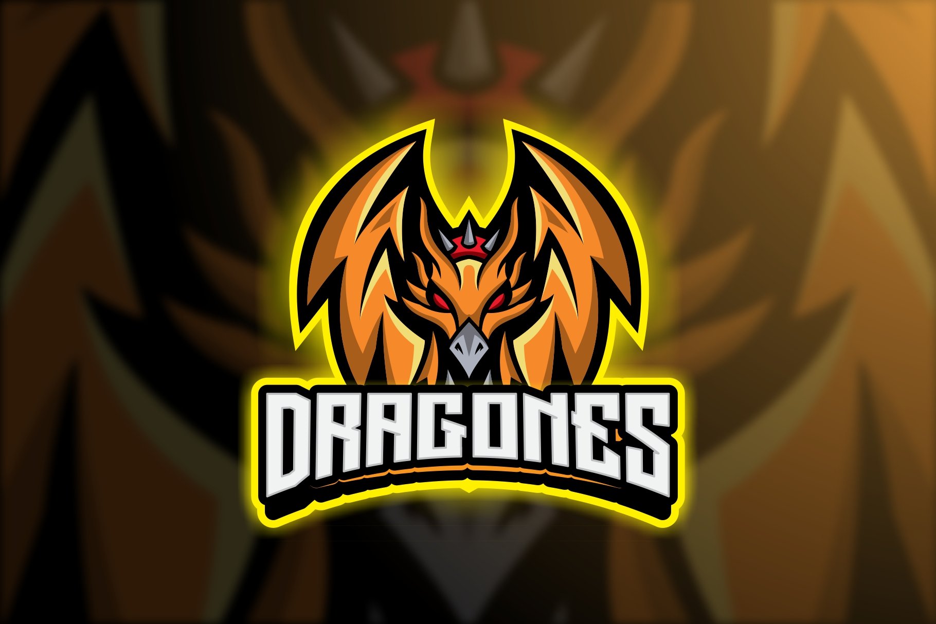 Dragon - mascot esport Logo Template cover image.