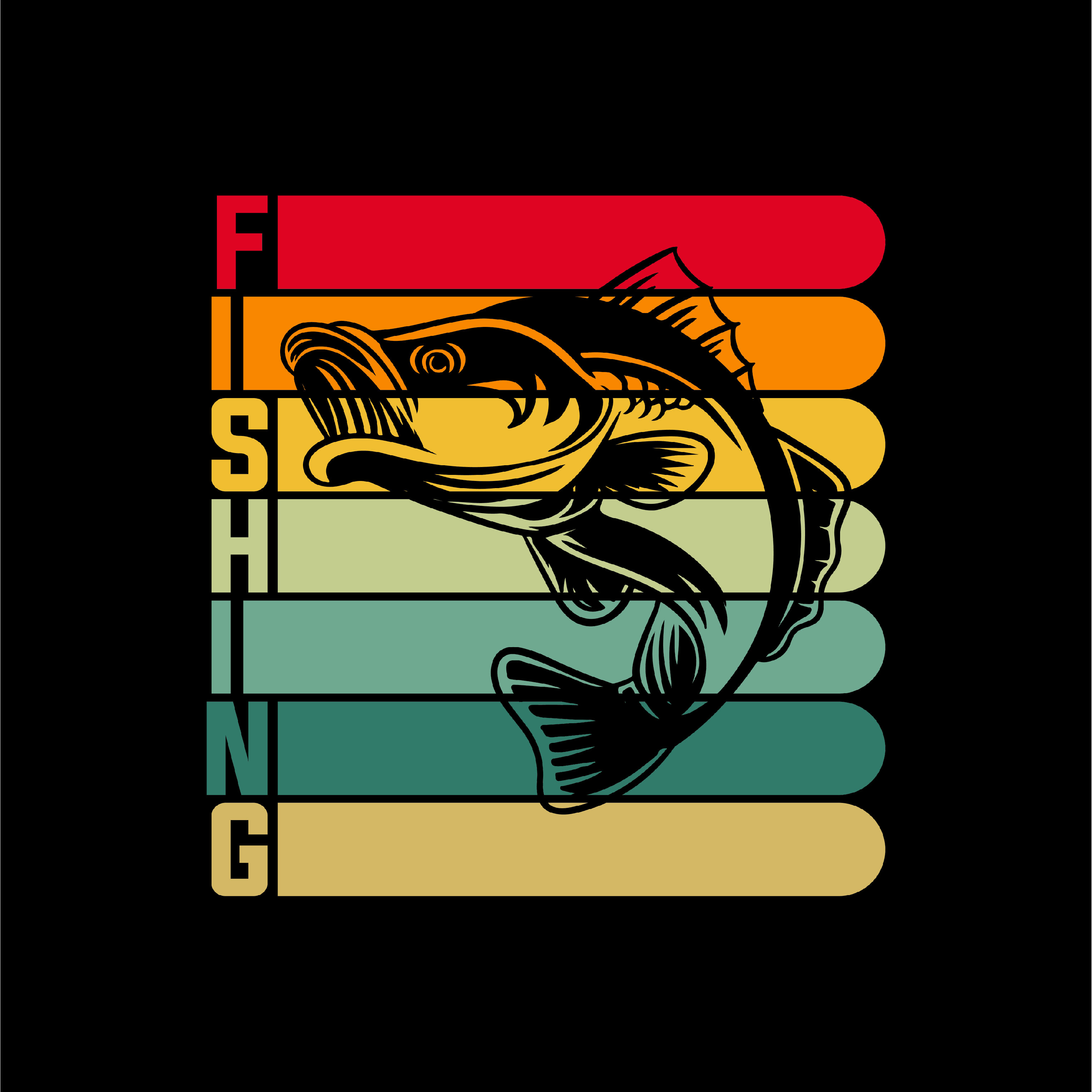 Premium Vector  Awesome fishing tshirt design or fisherman tshirt label  vintage retro style