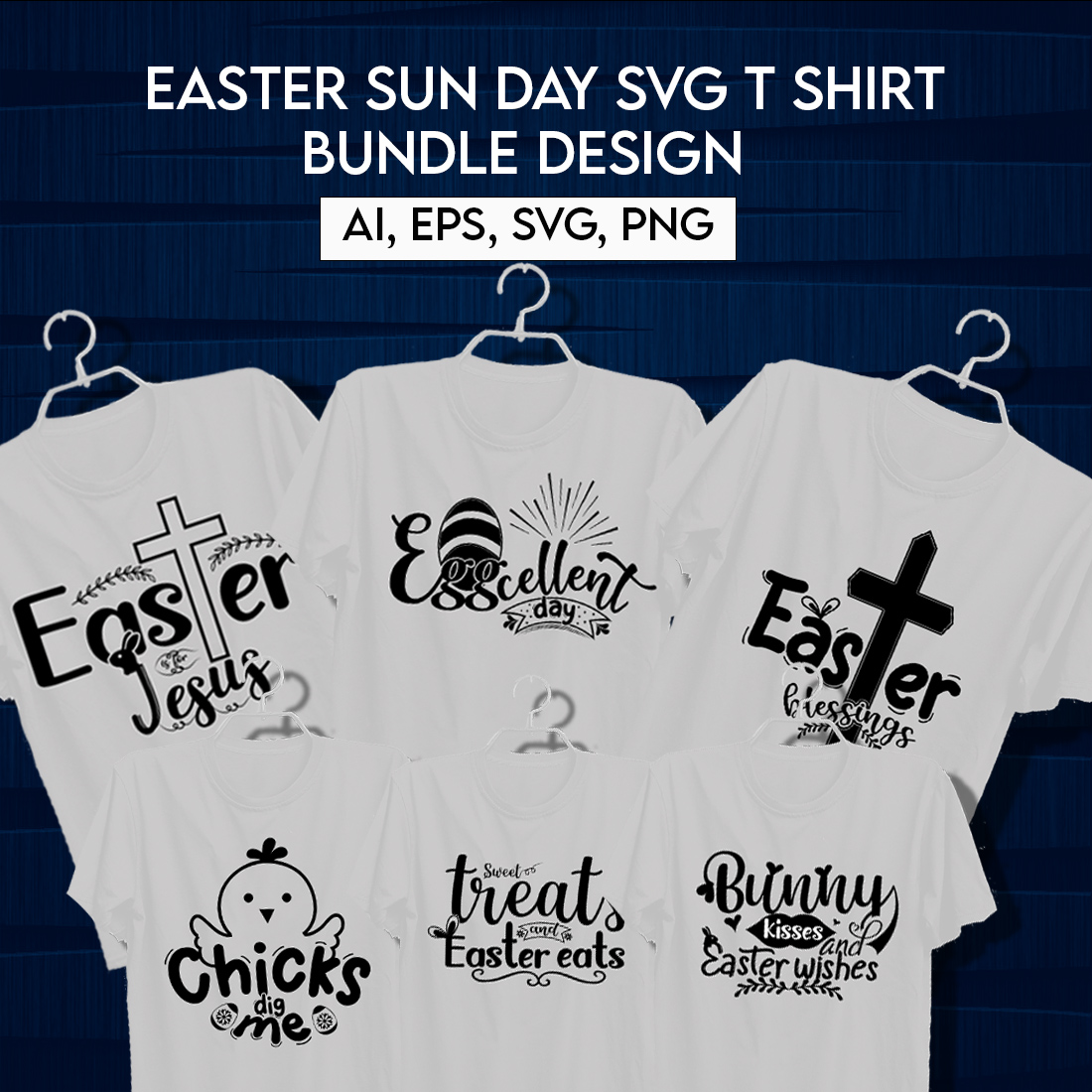 9 Easter Sun Day SVG typography T shirt design bundle cover image.