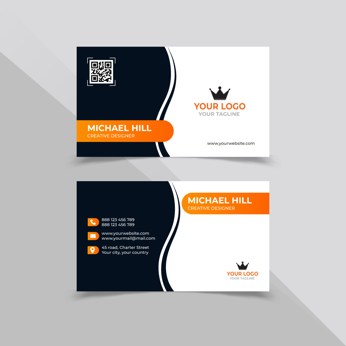 Creative And Modern Business Card Design Template preview image.