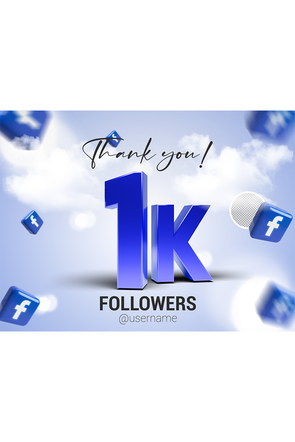 1k or 1000 followers thank you colorful Royalty Free Vector