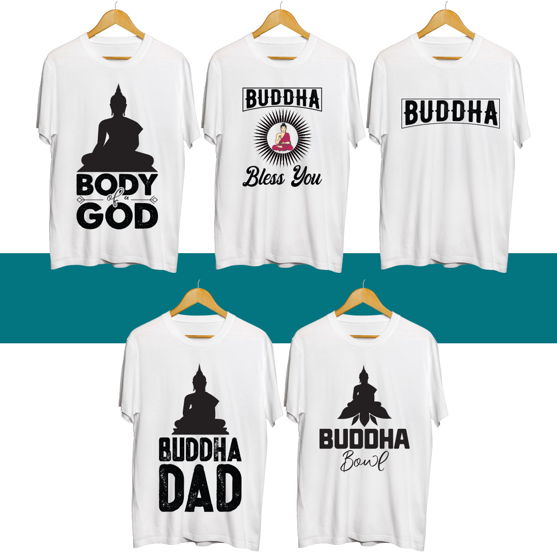 Buddha SVG T Shirt Designs Bundle cover image.