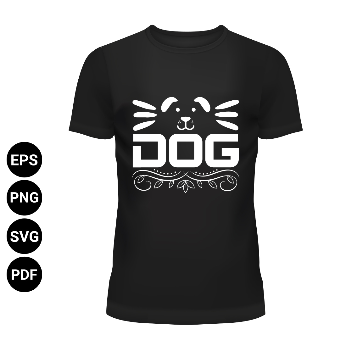 Dog T-shirt design preview image.