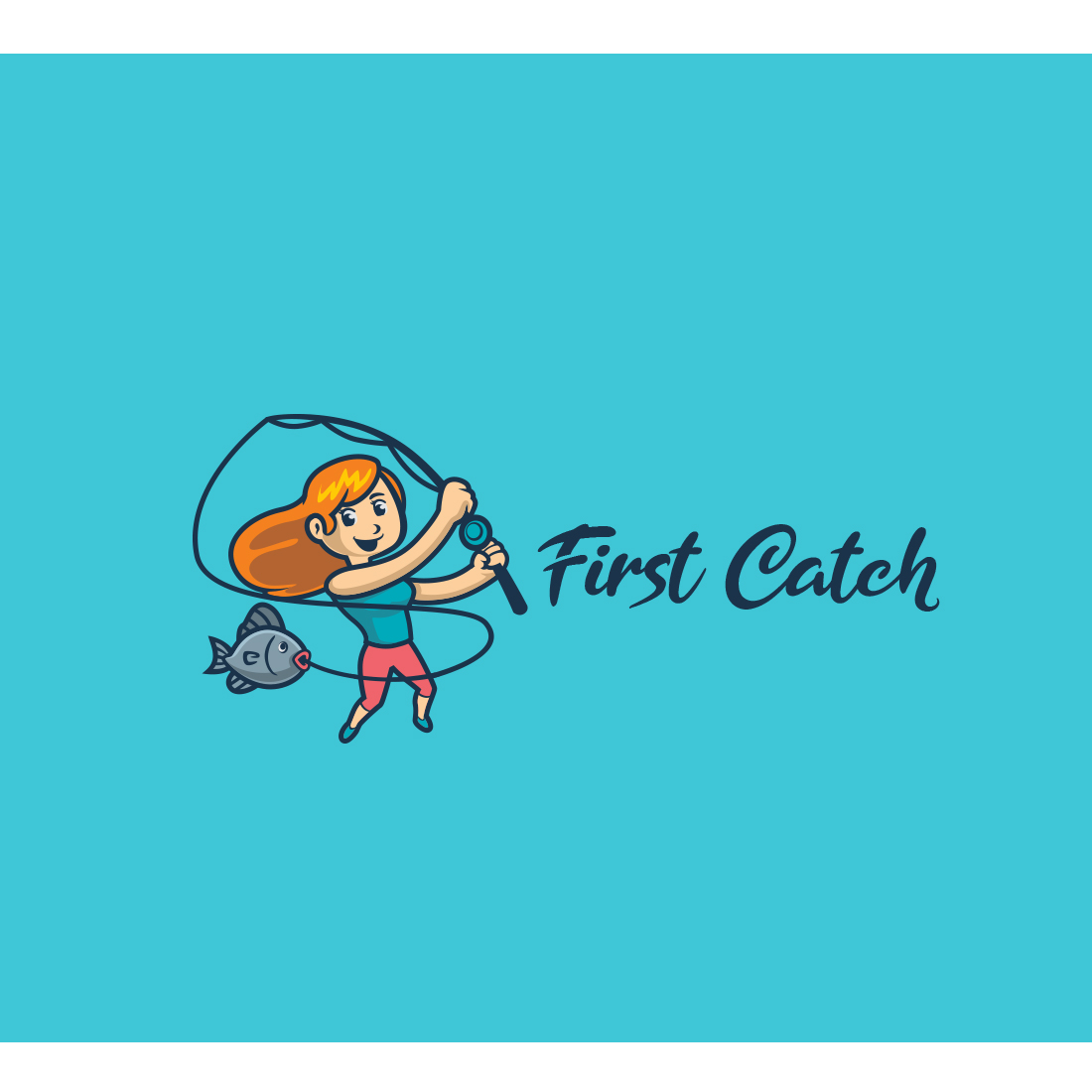 Angler Girl Character Masccot Logo cover image.