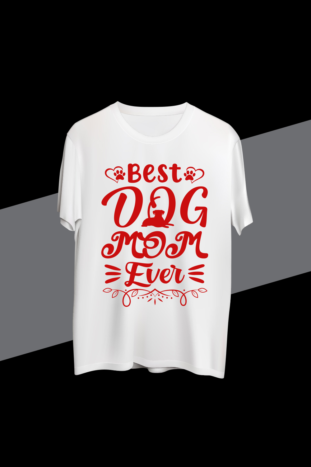 Best Dog Mom Ever T-shirt design pinterest preview image.