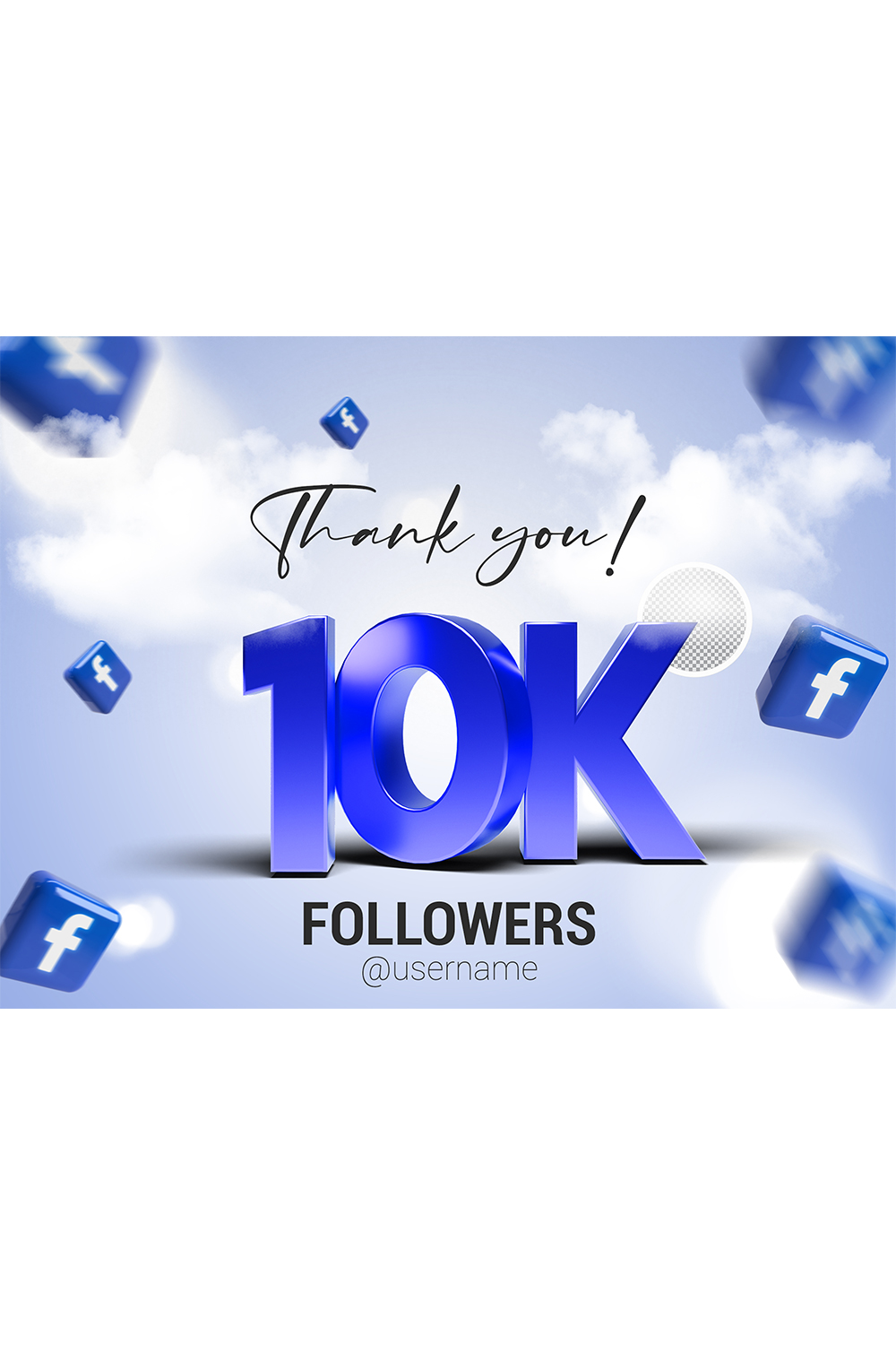 10K Followers In Facebook PSD pinterest preview image.