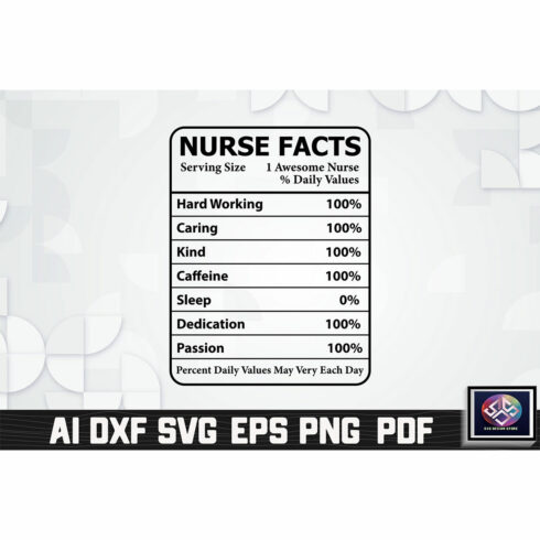 Nurse Facts Serving Size 1 Awesome Nurse cover image.