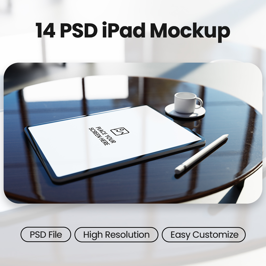 Tablet Mockup Ipad PSD Screen preview image.