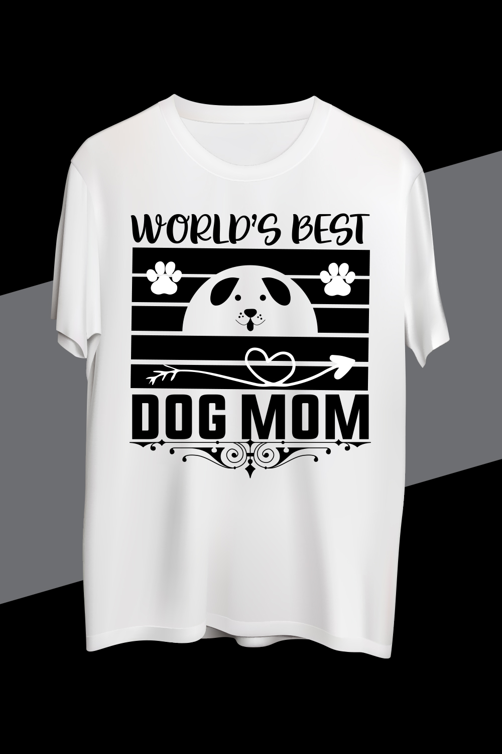 World’s Best Dog Mom T-shirt design pinterest preview image.