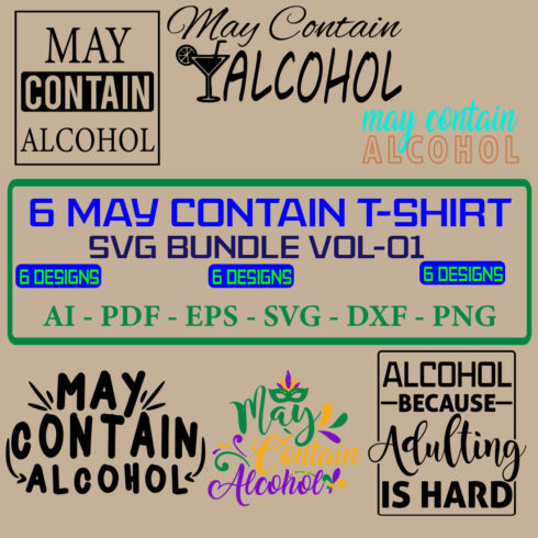 6 May Contain SVG Bundle Vol 01 cover image.