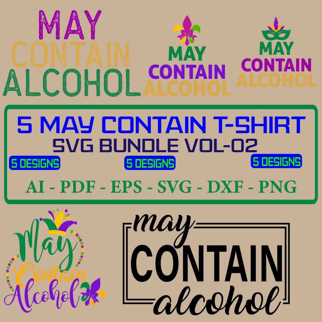 5 May Contain SVG Bundle Vol 02 cover image.