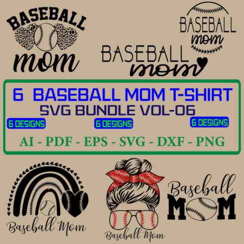 6 Baseball T-shirt SVG Bundle Vol 06 cover image.