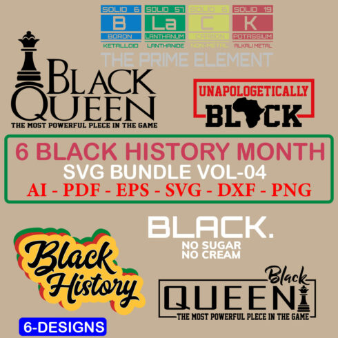 6 Black History Month SVG Bundle Vol 04 cover image.