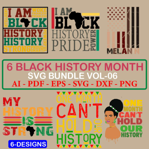 6 Black History Month SVG Bundle Vol 06 cover image.